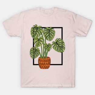 Simple modern monstera plant T-Shirt